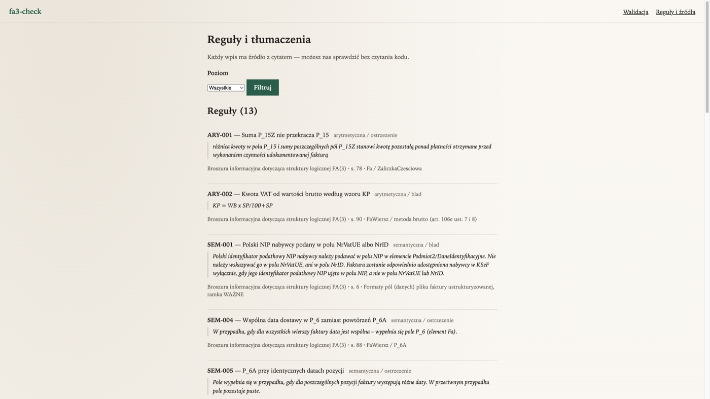 Rules catalog with brochure quotes